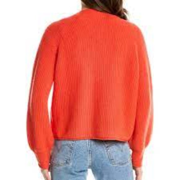 Velvet by Graham & Spencer Mia Wool-Blend Cardigan in Coral - Size XS - Picture 3 of 9